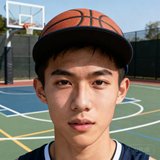 一位戴着篮球帽的年轻男性用户头像，背景是篮球场